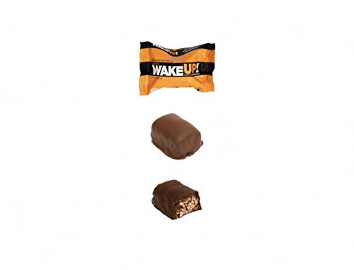 Wakeup! (1 Bite = 1.5 Espressos): Vegan, Gluten Free Energy Bite, 125Mg Caffeine (Plant-Based), 55 Calories, Kosher Ingredients, Non Gmo, Low Sugar, Dairy Free, Egg Free, Soy Free, Dark Chocolate Flavor Rice Crisp Bite To Boost Brain Focus, Clarity, Hours Of Sustained Energy Fuel: 10 Pack - Jesse's Wake Up Bites #TOP2
