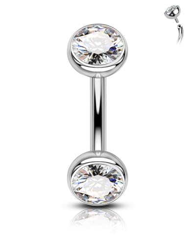 CM Ceareesi Mania Rook Piercing Jewellery G23 Titanium Vertical Labret Lip Bars 16G Eyebrow Piercing Helix Cartilage Curved Barbell Internally Threaded Daith Tragus Jewelry for Women Men 6mm