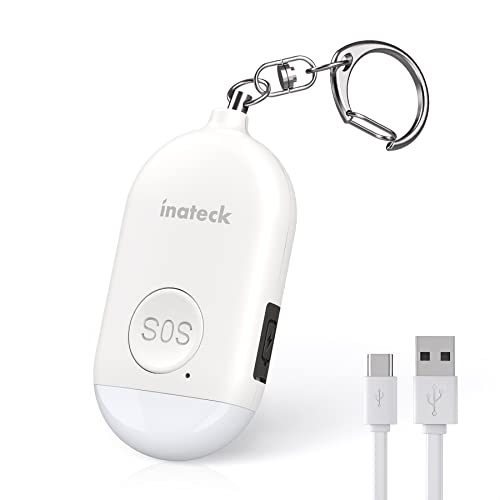 Inateck Alarme Personnelle Rechargeable Porte-clés Sécurité Alarme Auto-Défense avec Lumière LED pour Femmes, Hommes, Enfants et Personnes gées, 130 DB, 1 pièces, PA1002