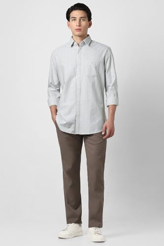 Image of Van Heusen Men's Casual Shirt for Men | Cotton | Stripe | Slim Fit | Full Sleeves |