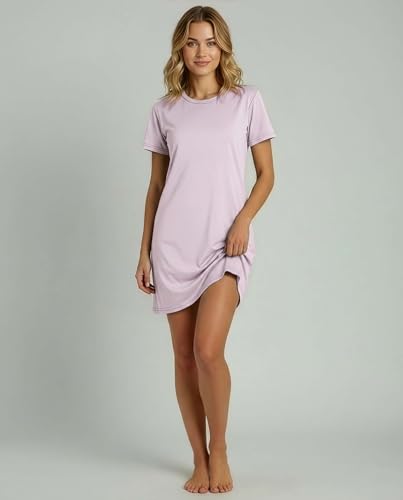 Image of Real Essentials 3 Pack: Women's Cotton Short Sleeve Nightgown Nightshirt Sleepshirt Ladies Sleepwear (Available in Plus Size)