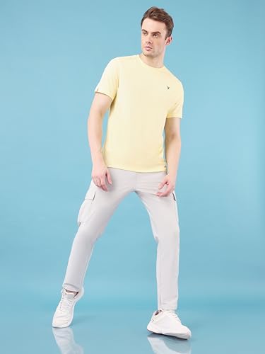 Image of TECHNOSPORT Men's Slim Fit Polyester Activewear Sports T-Shirt with Moisture-Wicking Comfort for Workout, Running & Gym