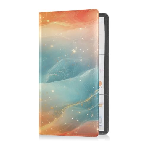 Pu Leather Car Registration and Insurance Card Holder Men Women Automobile Wallet Case Organizer for Cards, Essential Document, Driver License Vehicle Paperwork Peach Turquoise Red