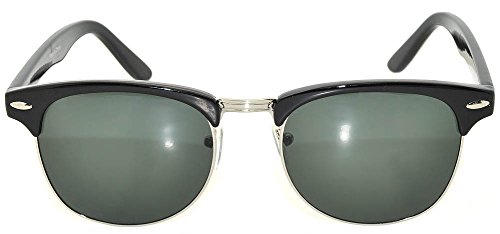 OWL Retro Style Half Frame Sunglasses Metal Frame Smoke and Clear Lens2