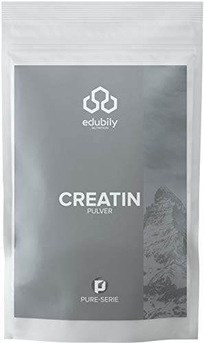 Creatin Monohydrat Pulver von edubily® Creatin Pulver von Creapure® • Kreatin Monohydrat aus Deutschland • Produkt der Kölner Liste® • Natürlich vegan • Im recyclebaren Beutel • 250 g
