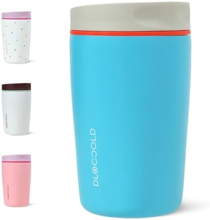 DLOCCOLD Insulated Stainless Steel Coffee Tumbler with Spill Resistant Lid, Reusable Iced Coffee Cup, Cup Holder Friendly Travel Coffee Mug, 12oz