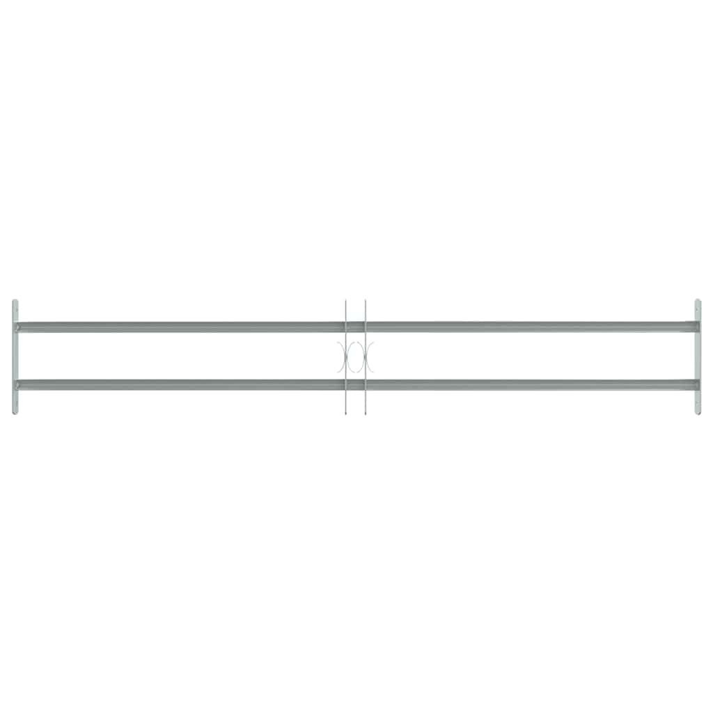 Sicherheitsgitter aus verzinktem Stahl mit 2 Querstäben, verstellbar 1000-1500 mm, robustes Fenstergitter für Einbruchschutz in Zuhause oder Büro, inklusive Montagezubehör,