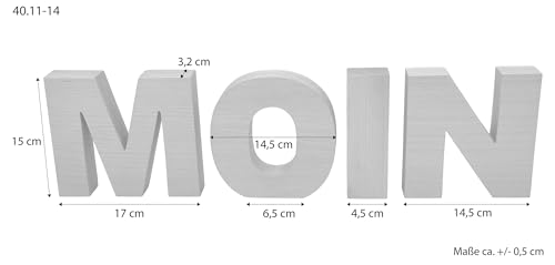 Erst-Holz Buchstaben Buche Echtholz Deko Moin Schriftzug Holzbuchstaben 40.11-14