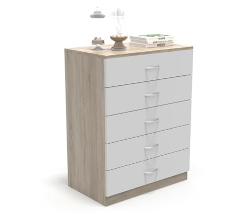 DORMIDAN: Cómoda 5 cajones guías metálicas