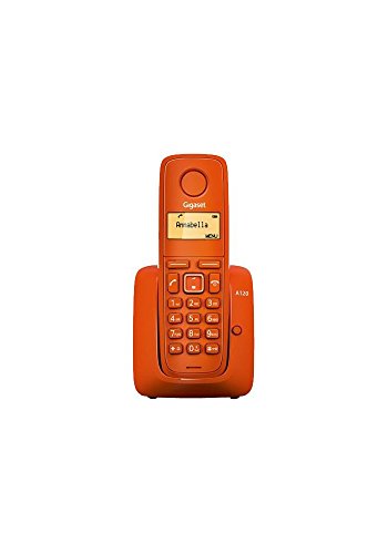 Gigaset A120 - Teléfono Inalámbrico, Agenda de 50 Contactos,, Pantalla Iluminada, Color Naranja