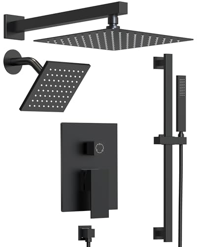 GRANDJOY 1059 Shower Faucet Set (Matte Black)