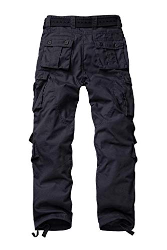 AKARMY Men's Ripstop Wild Cargo Pants, Relaxed Fit Hiking Pants, Army Camo Combat Casual Work Pants with 8 Pockets(No Belt)2