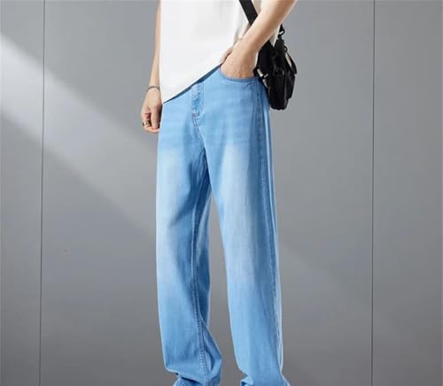 Men Loose Fit Jeans StretchStraight Leg Versatile Denim Pants Casual Business Office Work Trousers2