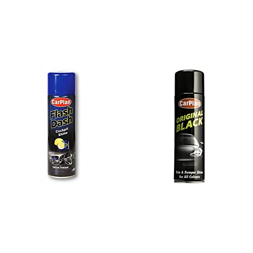 Image of CarPlan Flash Dash Cockpit Shine - Satin Finish Citrus, 500 ml & Original Black - Trim and Bumper Shine, 500 ml