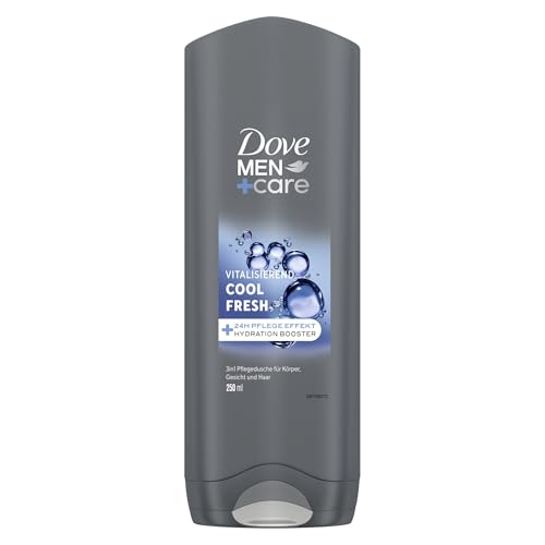 Dove Men+Care 3-in-1 Duschgel Cool Fresh Duschbad für Körper, Gesicht und Haar mit 24 Stunden Pflege Effekt 6x 250 ml