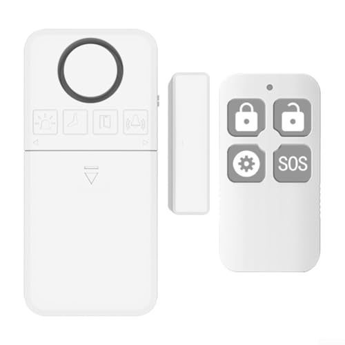 Alarma de puerta de 130 dB con mando a distancia para monitoreo de seguridad en el hogar - Cuatro tipos de alarma para puertas cajas fuertes y unidades de almacenamiento