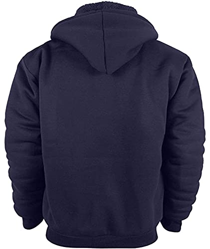 Igeekwell Hoodies For Men Full Zip Up Heavyweight Sweatshirt - Sherpa Lined Winter Jacket, Navy, S #TOP1