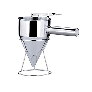 Chukkiri Seed Roto Funnel Stainless Steel Fishball Funnel with Stand Octopus Funnel Takoyaki Tool