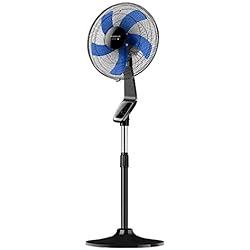 Ventilador Taurus Sirocco 14 Taurus Boreal 16CR - Ventilador de pie digital, Altura hasta 130cm, 5 aspas, 40cm diámetro, 3 velocidades, Temporizador 7.5h, Sistema de oscilación e inclinación, Base redonda Silencioso