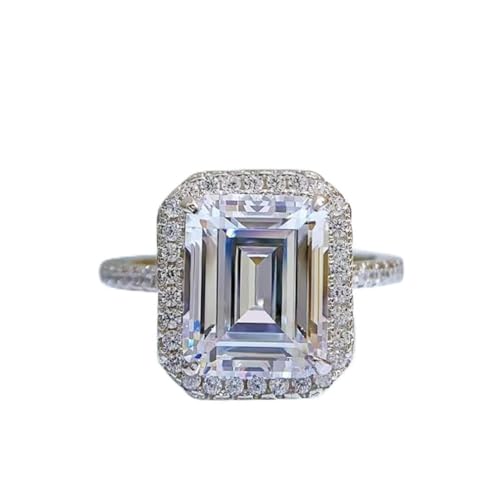 Bagues en argent Sterling 925 diamant de carbone carré bijou de mariage pour femme