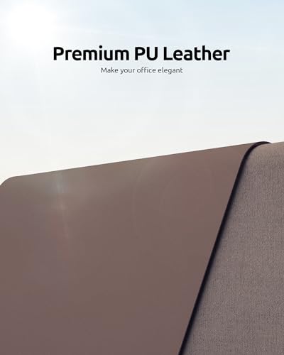 Image of YSAGi Leather Desk Mat, Large Mouse Mat, 60 x 35 cm, Chocolate