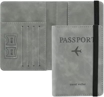 RFID Blocking Passport Holder | PU Leather Travel Wallet for Passport & Documents | Unisex Travel Organizer (Grey)-image-19