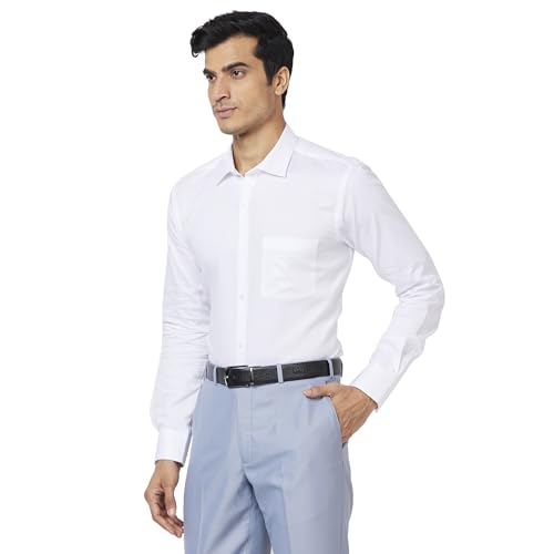 Image of Park Avenue Men's Pure Cotton Structure Pattern Slim Fit Semi Cutaway Collar Full Sleeve Formal Shirt