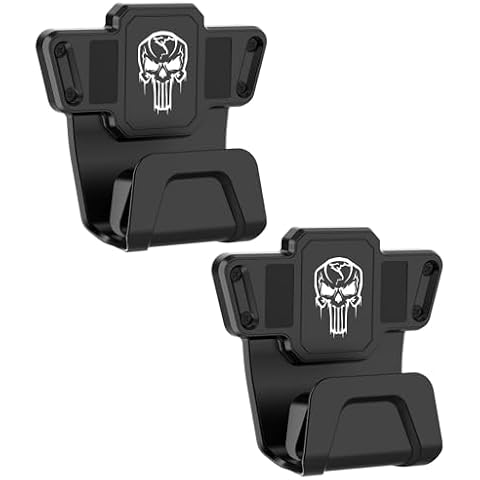 Sgorlds Magnetic Car Gun Mount, Vehicle Gun Holder, Car Gun Mount Rack with Safety Trigger Guard Protection, Easy Conceal in Car, Vehicle, Truck, Safe, Wall, Door (2 Pack Skull) Cover