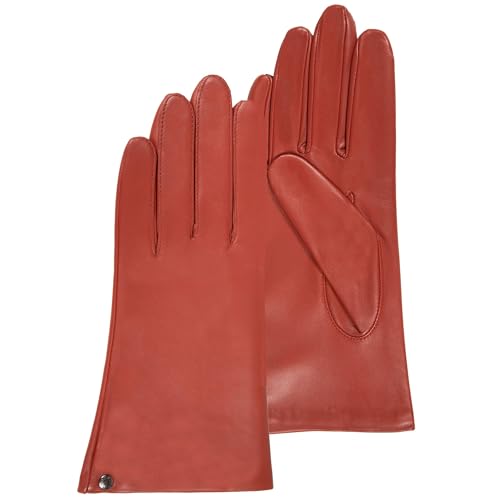 Isotoner Gants femme cuir d'agneau - doublés soie, 8=L, mandarine