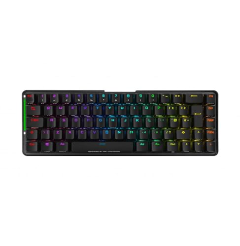 ASUS ROG Falchion - Teclado Mecánico Inalámbrico Gaming Compacto (65%) (68 Teclas, Aura Sync, Panel Táctil, Funda, Interruptores Cherry MX Red y hasta 450 Horas de Batería) Negro - QWERTY español