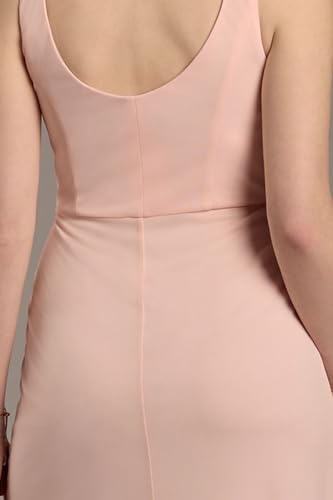 David's Bridal Mesh Cowl Neck Ruched A-Line Dress2