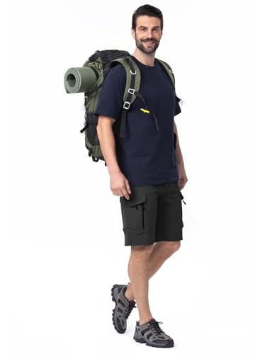 Moosehill Men'S Hiking Cargo Shorts With 7 Pockets Quick Dry For Casual Work Tactical Fishing Camping Summer Stretch Waterproof（Black Shorts,36） thumb #4