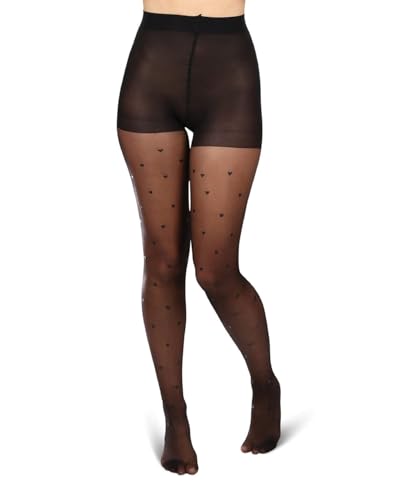 Image of MeMoi Women's Mini Heart Sheer Nylon Tights