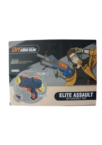 Image of Krishnova Soft Bullet Gun Toy with 8 Safe Soft Foam Bullets, Fun Target Shooting Battle Fight Game for Kids Boys (DIY Mini Gun)