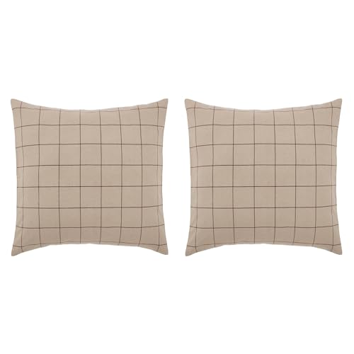 VHC-Brands-Euro-Sham-Set-of-2-Cotton-Bedroom-Living-Room-Euro-Sham-Covers-Flat-Weave-Bedding-Accessory-Bedroom-Decor-No-Insert-for-Bed-Couch-Sofa-Connell-Collection-Square-26×26-Burgundy VHC Brands Euro Sham Set of 2 Cotton Bedroom Living Room Euro Sham Covers Flat Weave Bedding Accessory Bedroom Decor No Insert for Bed Couch Sofa Connell Collection Square 26×26 Burgundy
