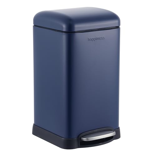 Image of happimess Betty Retro Mini 3.2 Gal Step Trash Can, Denim Blue