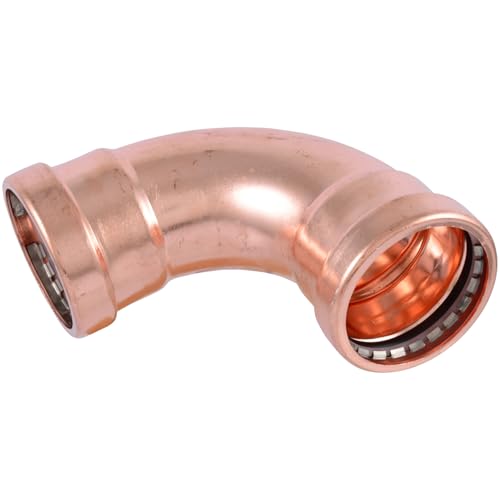Image of SharkBite 2-1 /2 x 2-1 /2 Inch 90 Degree Elbow, Copper Press Plumbing Fitting, UPR0267