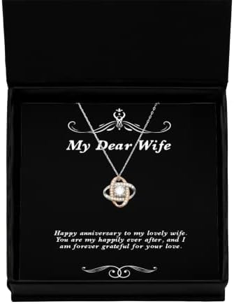 anniversary gifts for wife love knot rose gold necklace