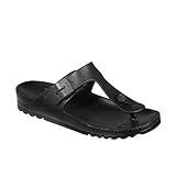 Die schwarzen Sommerschuhe sind in den Größen 35-42 erhältlich und lassen sich dank der praktischen Schnalle einfach verstellen / Zehensandalen in modernem Design