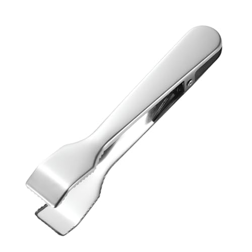 1pc Ice Tongs Multifunctional Stainless Steel Ice Clip Food Clip Spring Ice Clip Ice Tongs for Ice Bucket (Silver)