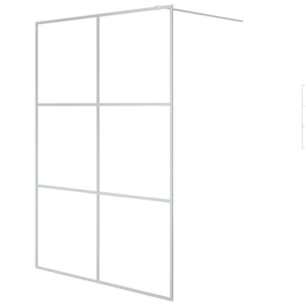 Regulowana ścianka prysznicowa z aluminiową ramą do kabiny prysznicowej z możliwością wchodzenia w stronę prysznica, kolor srebrny, 140 x 195 cm, z bezpiecznego szkła ESG, przegroda prysznicowa 5 mm z
