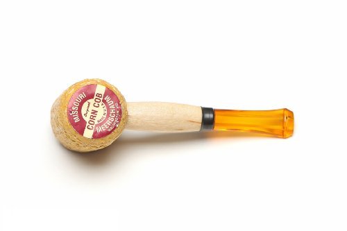 Missouri Meerschaum Mini Varnished Gold Stem Corncob Tobacco Pipe #TOP2