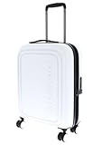 Linea iconica di Mandarina Duck in policarbonato, con linee morbide e volume compatto. Presenta 4 ru doppie ruote logate tono su tono e TSA lock integrato nella parte superiore per un'apertura facilitata, trolley ststem telescopico e organizzazione interna con rete apribile tramite zip.