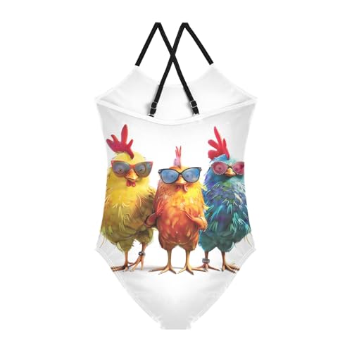 CHIFIGNO Mushroom House Swimsuits Girls Quick Dry Crossback One Piece Swimming Suits with Adjustable Strap2