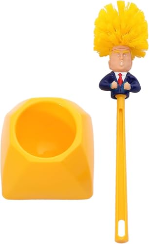 Donald Toilet Brush, Novelty Political Gag Gift, Funny Prank Package Toilet Brush Your Toilet Great Again for Bathroom Cleaning(Type 2, with Holder)