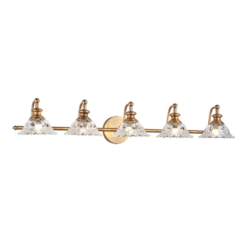 Image of XIEDUN 37.4 inch Bathroom Light Fixtures 5 Lights Vanity Lighting Fixtures (Exclude G9 Bulb) Vanity Lights for Bathroom