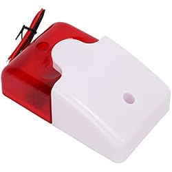 Alarma Sonora Exterior Luz Estroboscópica Roja Alarma de Luz Y Sonido Dispositivo de Advertencia de Seguridad Resistente a Impactos Sirena Intermitente para Intersección de Obras de Construcción Hospital Escolar(220 V)