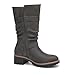 DECARSDZ Women's Mid-Calf Boots Fashion Classic Comfy Biker Motorcycle Riding Low Heel Dress Boot Shoes