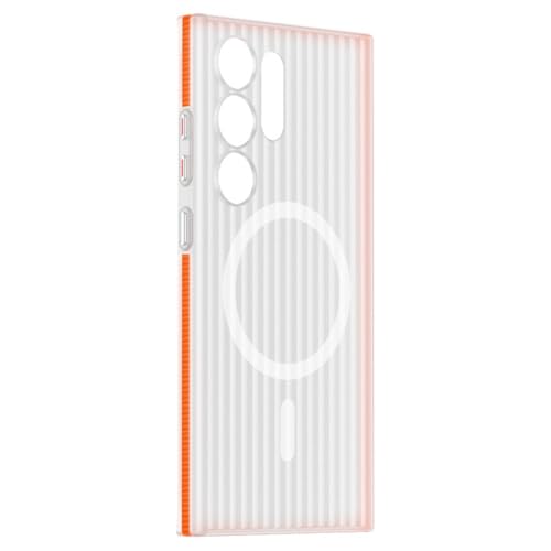Coque antichoc Samsung S25 Ultra orange ondulée pour charge sans fil