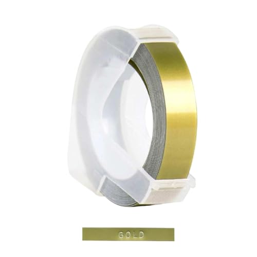 �J���[3D�G���{�X���x���e�[�v9mm Typewriter 12965 1880 1540 1610 E101 Laveling Machine Dimo Labeller Universal Fit Aftermarket����(Gold)